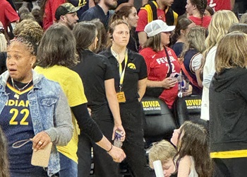 Fans First working Fever exhibition basketball game.