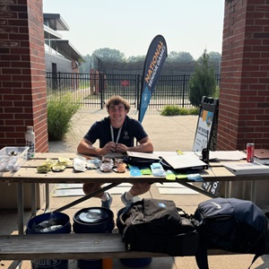 Connor Soliday working at the National Senior Games.