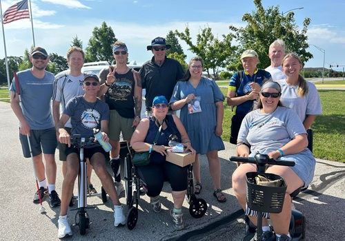 Adaptive Sports Iowa cycling athletes.